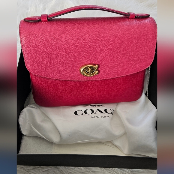 Coach Handbags - Coach Pink Leather Two Toned Cassie Bag